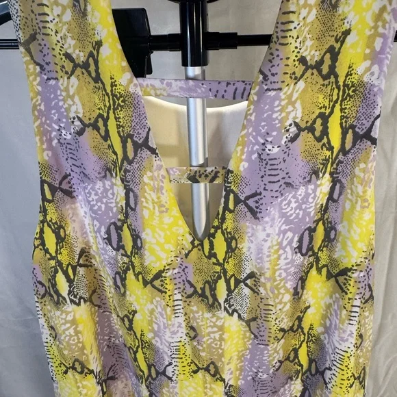 Peach Love California Yellow and Purple Midi Dress - Picture 3 of 4